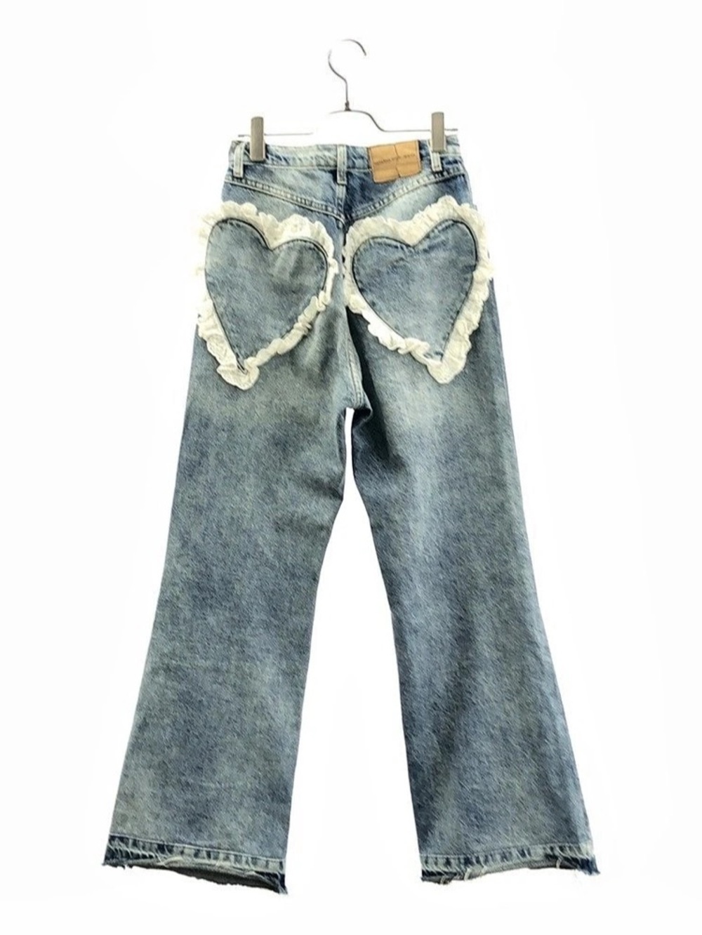 Authentic Natasha Zinko heart pocket jeans cotton lace